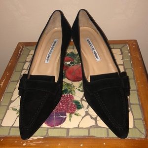 Black Suede Manolo Blahnik Pumps Sz 5 1/2
